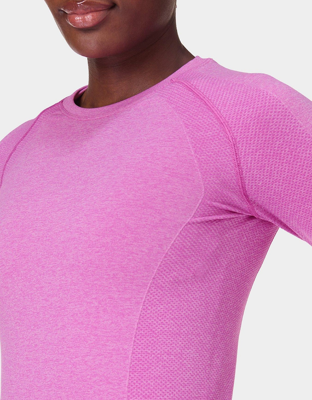 Womens Training Athlete Seamless Workout Long Sleeve Top - Pink