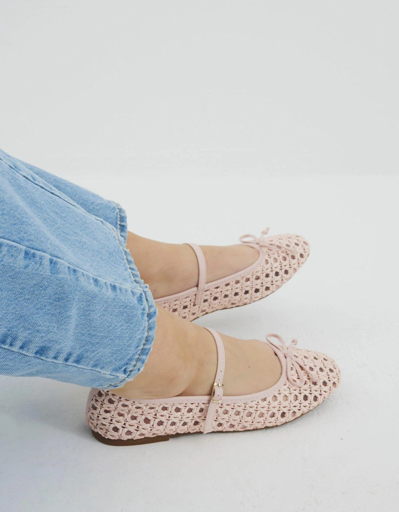 Raffia Ballet Shoe - Pink