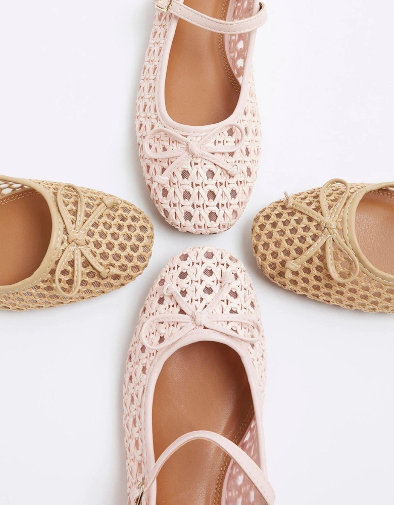 Raffia Ballet Shoe - Pink