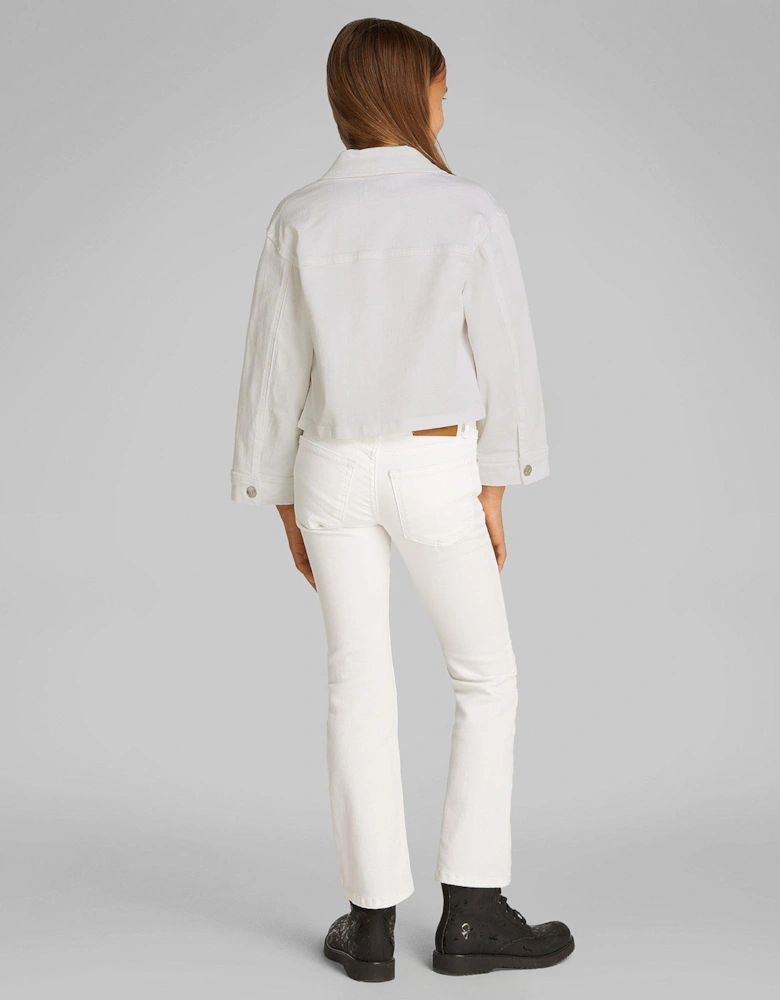 Girls White Denim Jacket - White