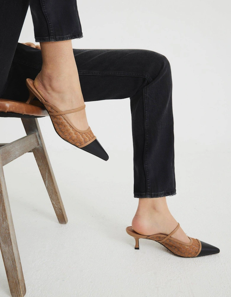 Ankle Strap Court Shoe - Brown