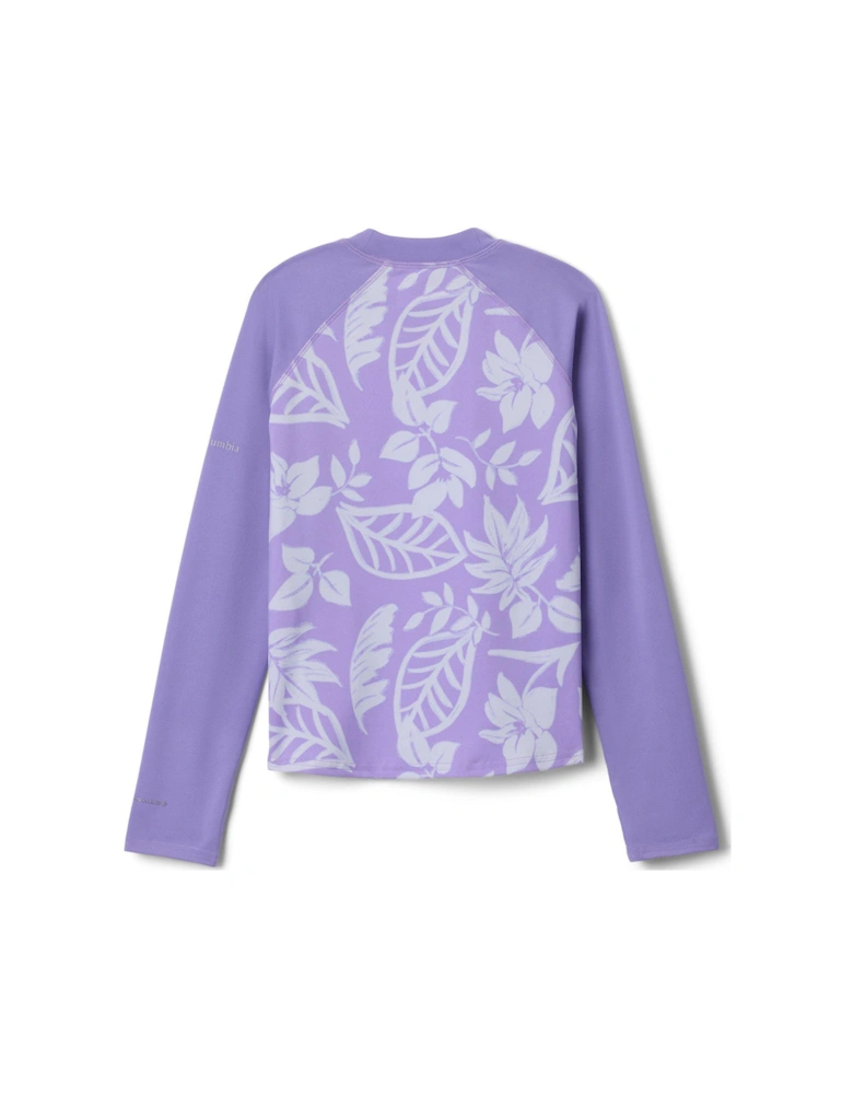 Kids Unisex Sandy Shores Printed Long Sleeve Sunguard - Purple