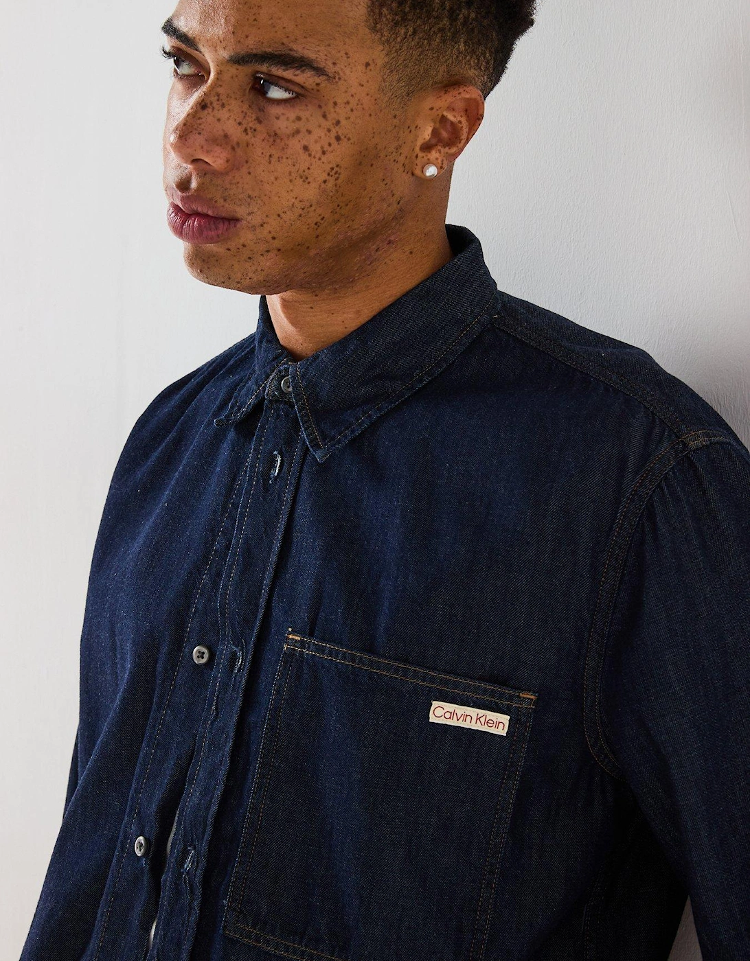 Regular Denim Shirt - Dark Blue