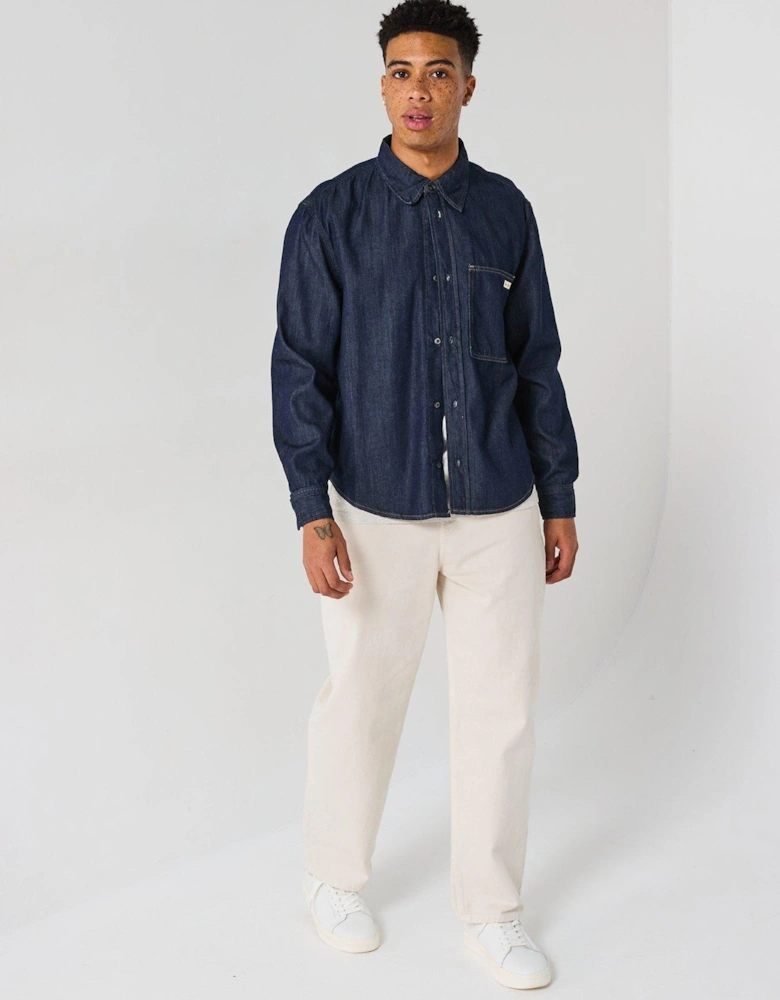Regular Denim Shirt - Dark Blue