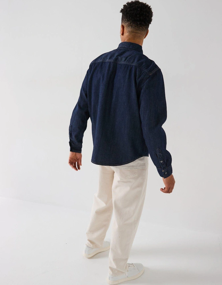 Regular Denim Shirt - Dark Blue