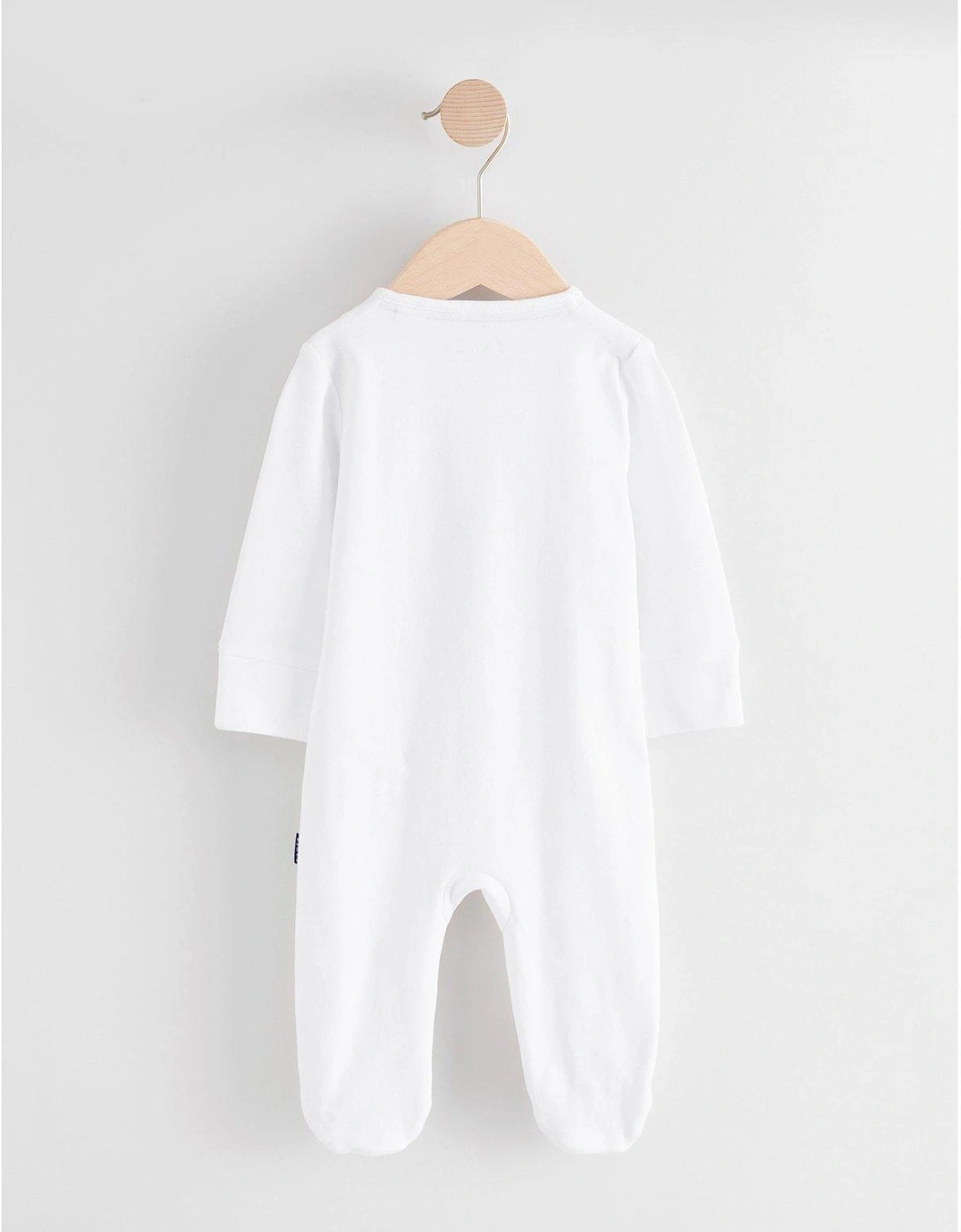 Baby Boys Born in 2025 Sleepsuit - White