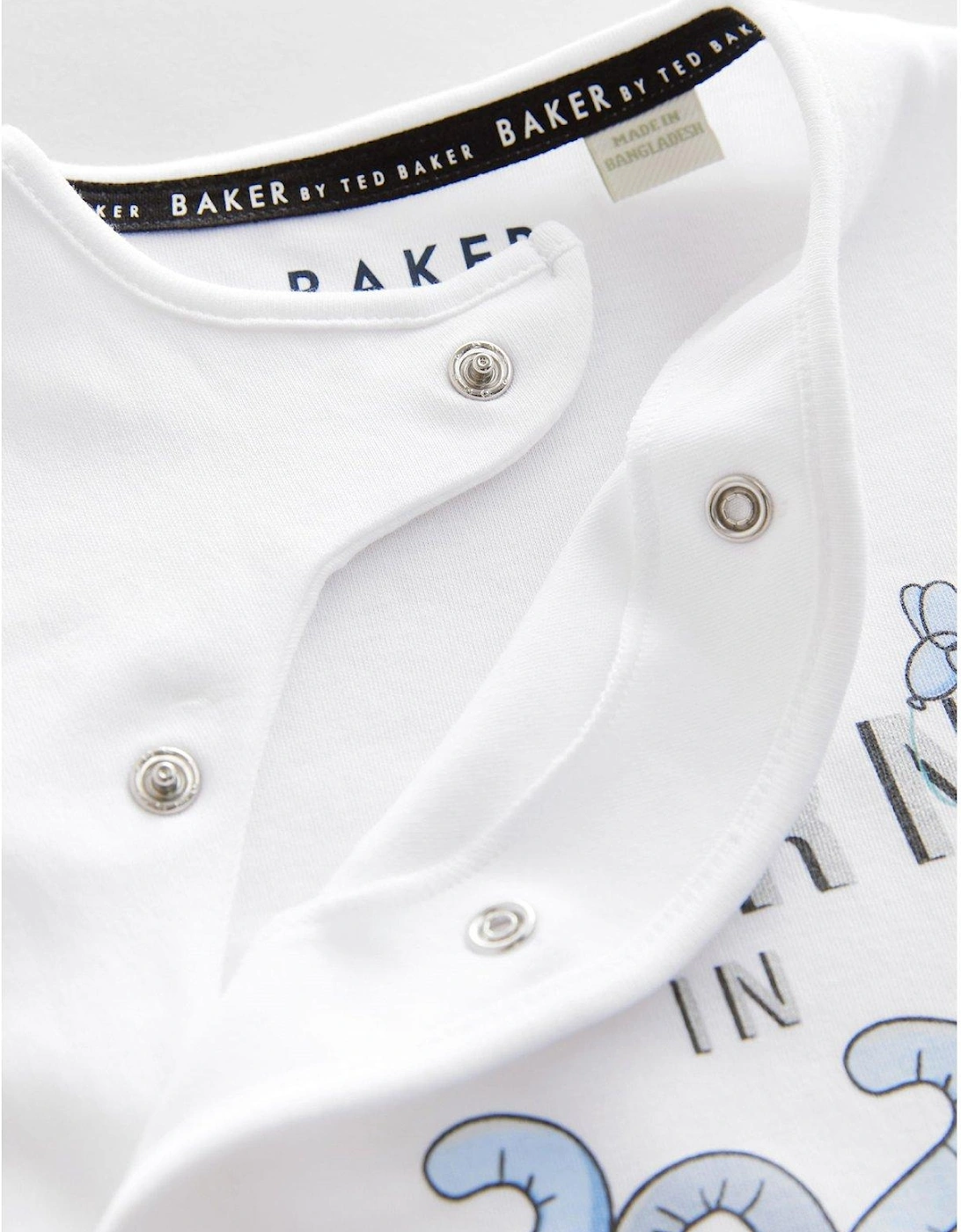 Baby Boys Born in 2025 Sleepsuit - White