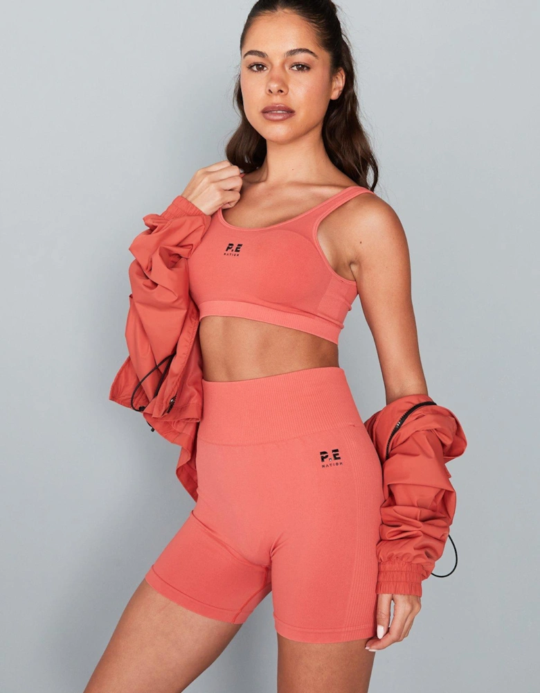 Womens Training Restore Seamless 5 Bike Shorts - Red