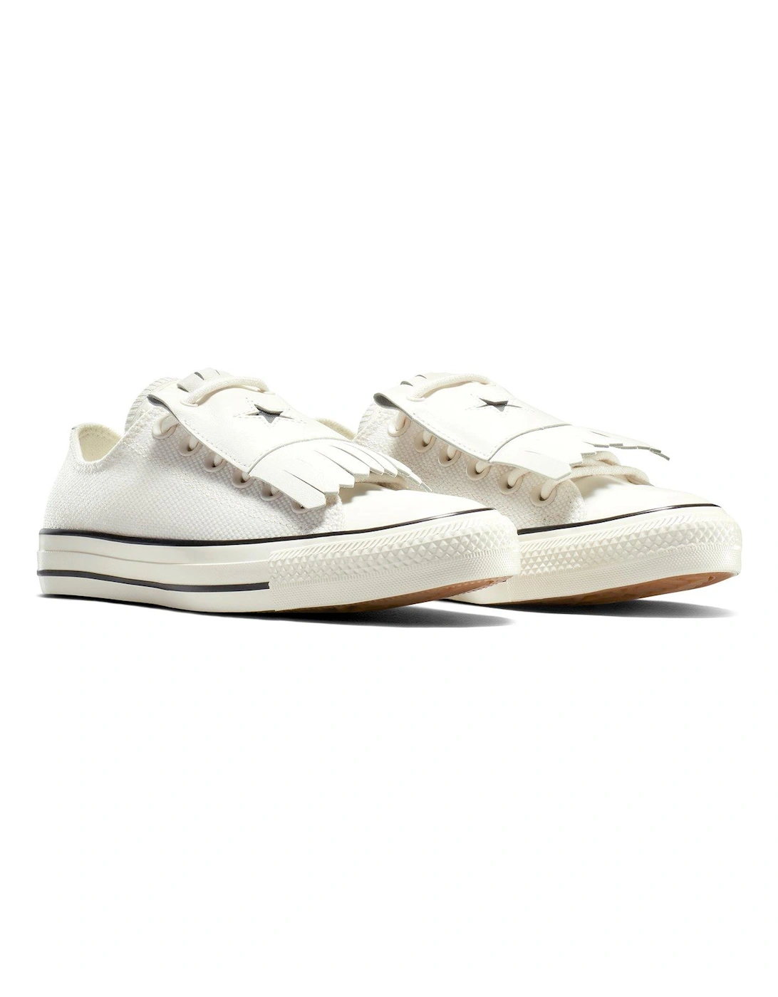 Womens Chuck Taylor All Star Canvas Oxvintage White/Egret/Black - White/Black