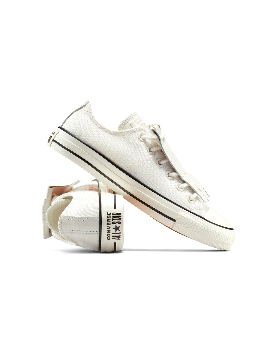 Womens Chuck Taylor All Star Canvas Oxvintage White/Egret/Black - White/Black