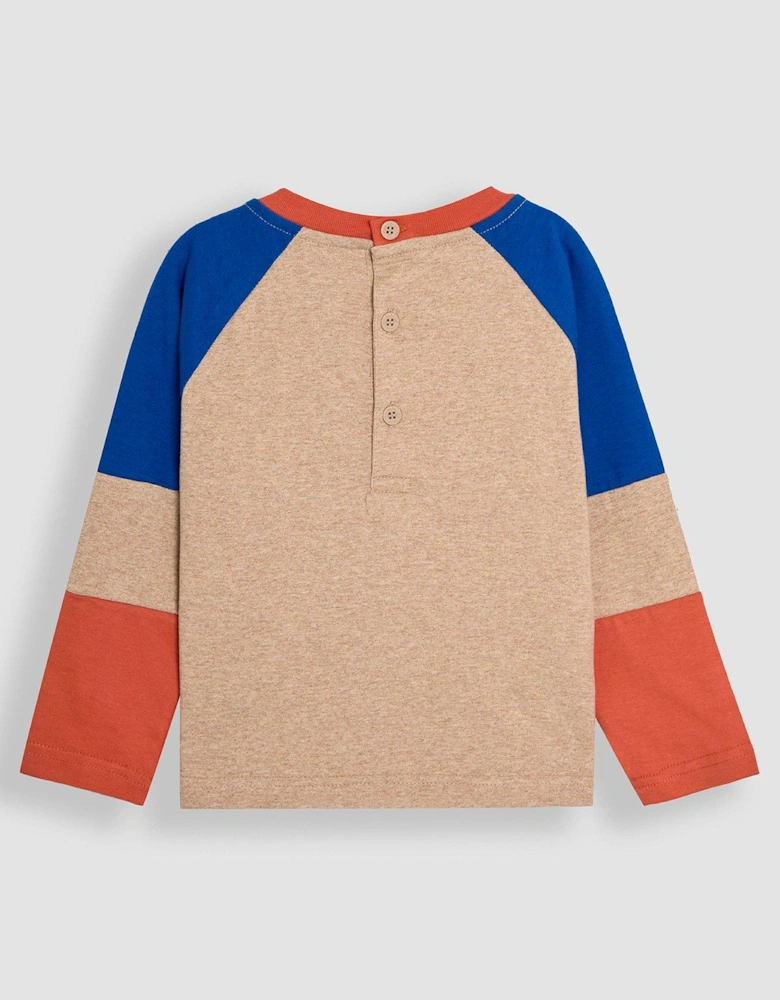 Boys Tiger Applique Interactive Top - Cream