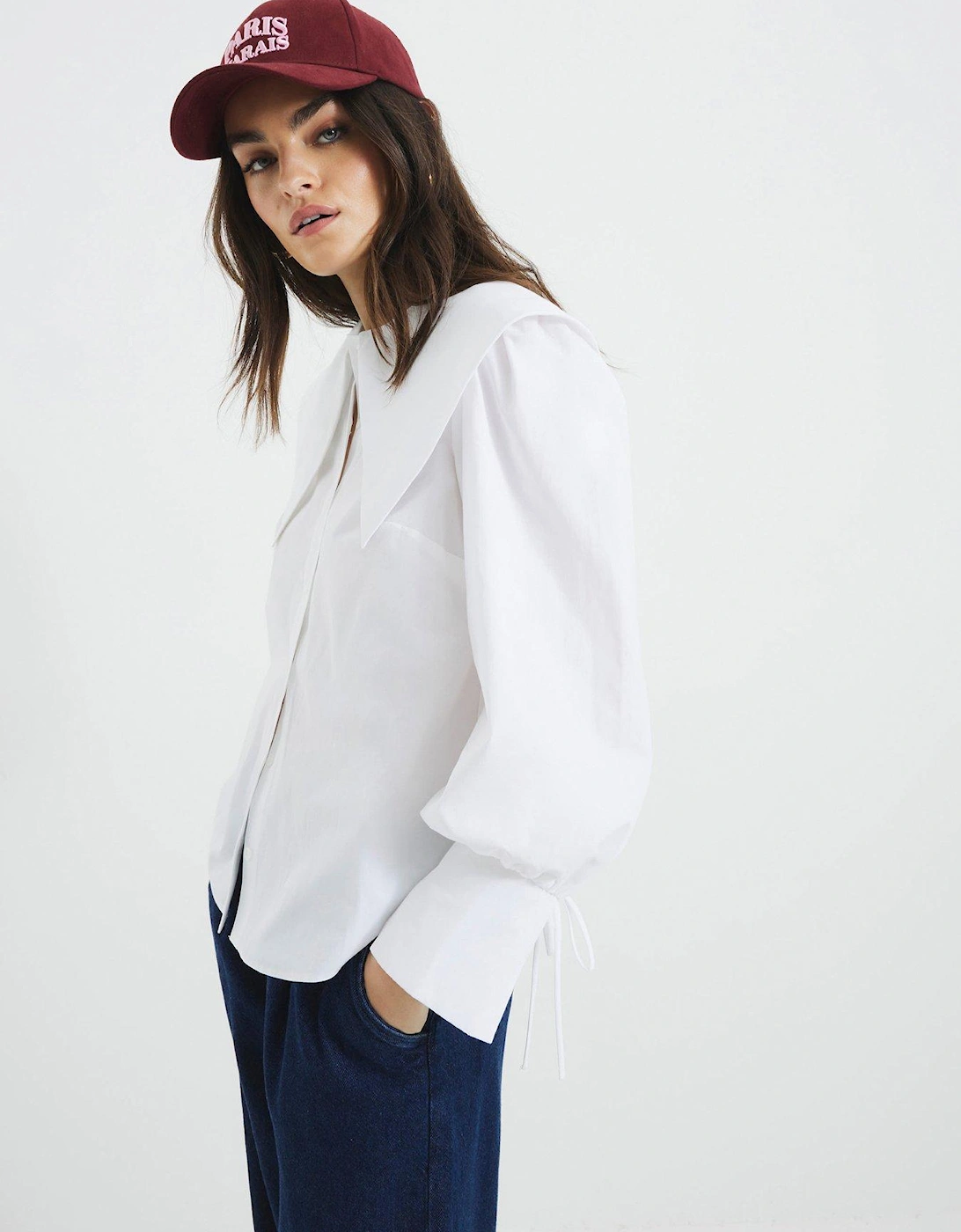 Large Collar Blouse - White