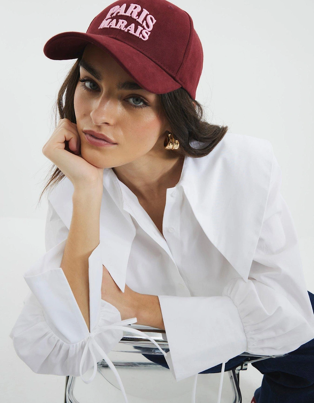 Large Collar Blouse - White
