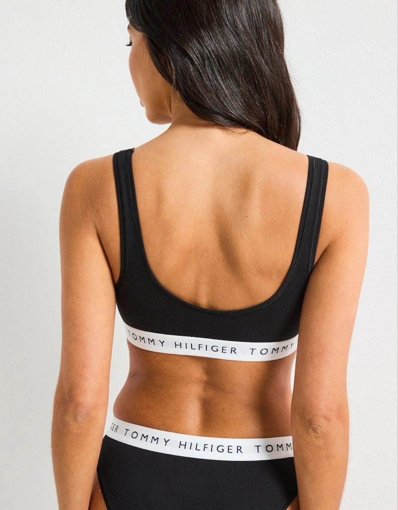 Heritage Cotton Unlined Bralette - Black