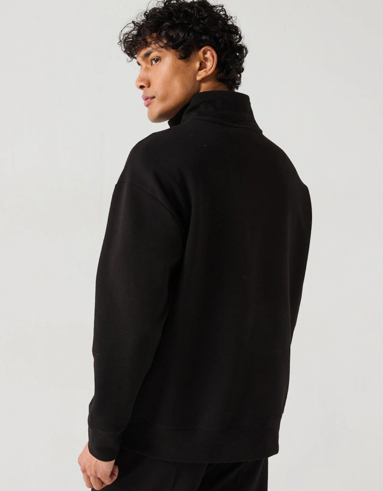 Tech Interlock Half 1/2 Zip Sweat Top - Black