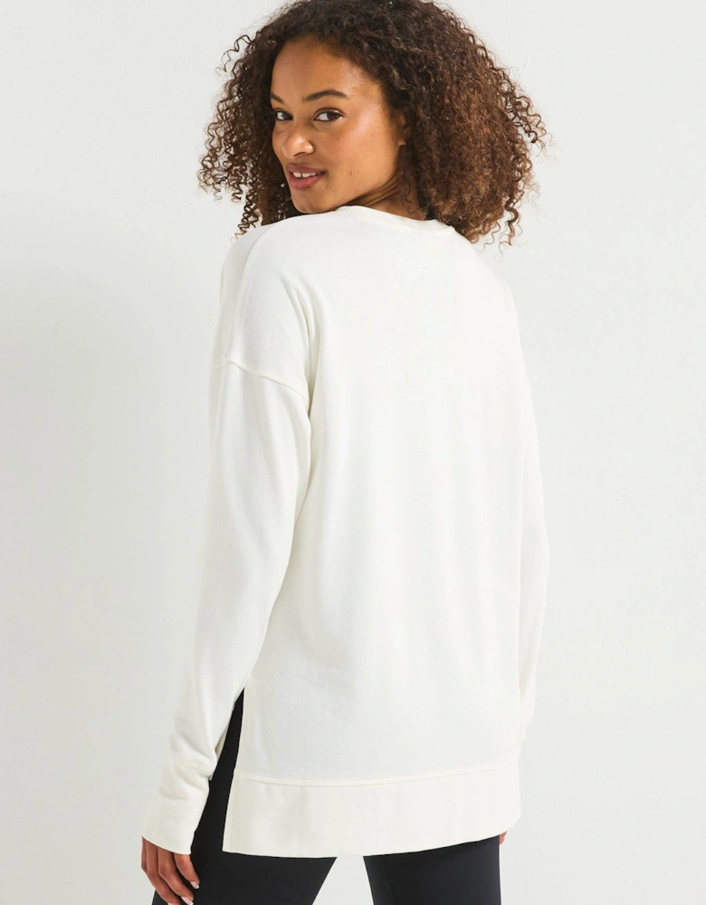 Womens Training After Class Longline Sweatshirt - White