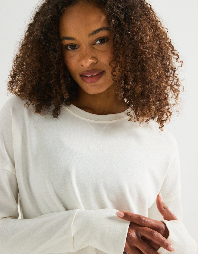 Womens Training After Class Longline Sweatshirt - White