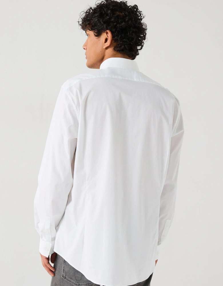 Poplin Stretch Slim Longsleeve Shirt - White