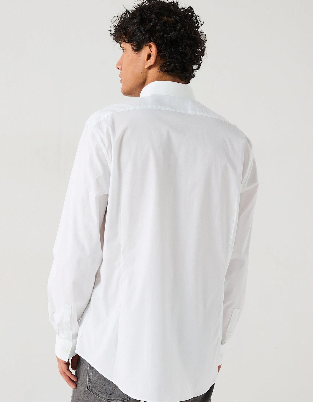 Poplin Stretch Slim Longsleeve Shirt - White