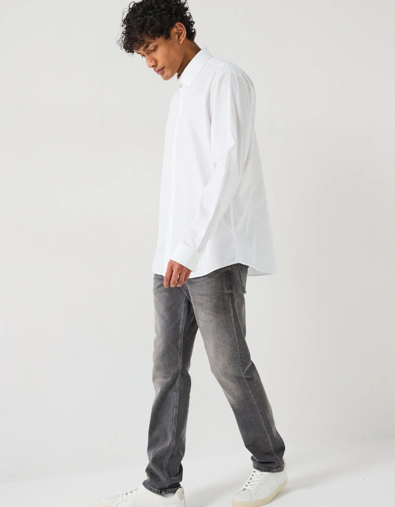 Poplin Stretch Slim Longsleeve Shirt - White