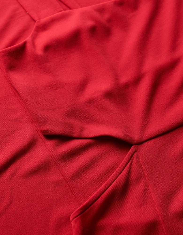 Jersey Cutout Midi Dress - Red