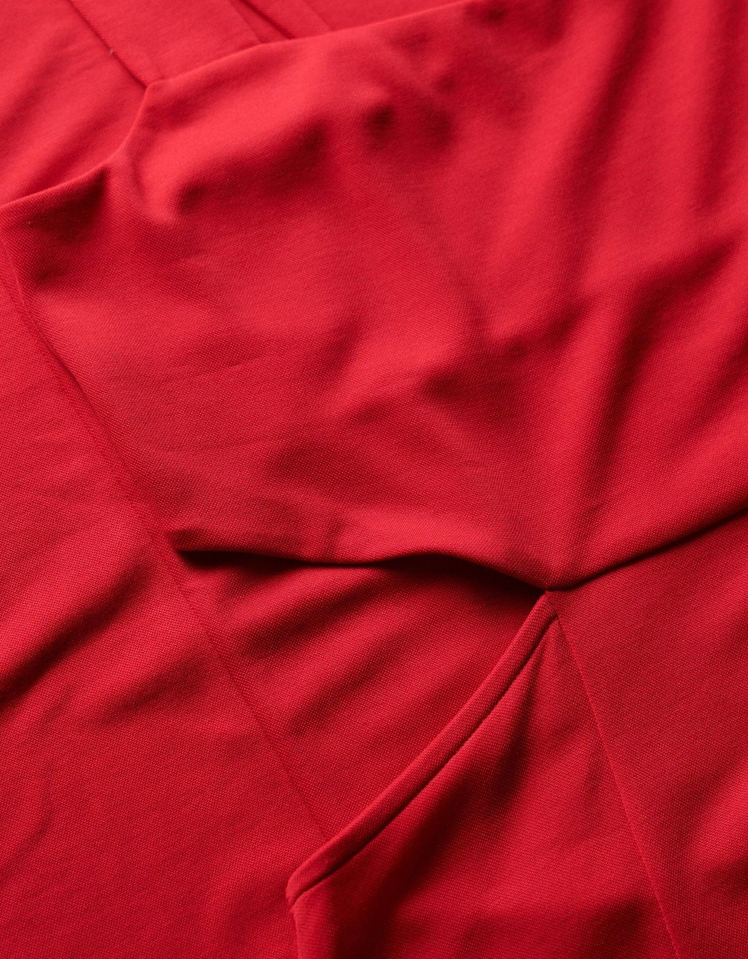Jersey Cutout Midi Dress - Red