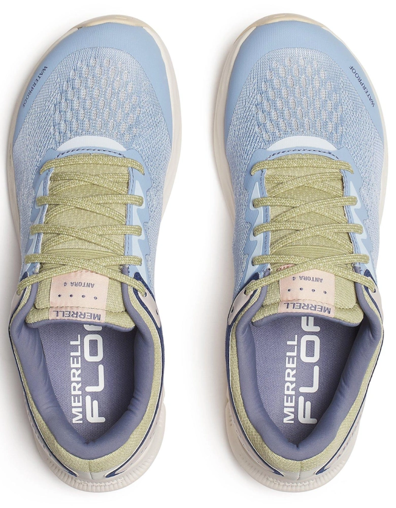 Womens Antora 4 Waterproof Trail Running Shoes - Blue