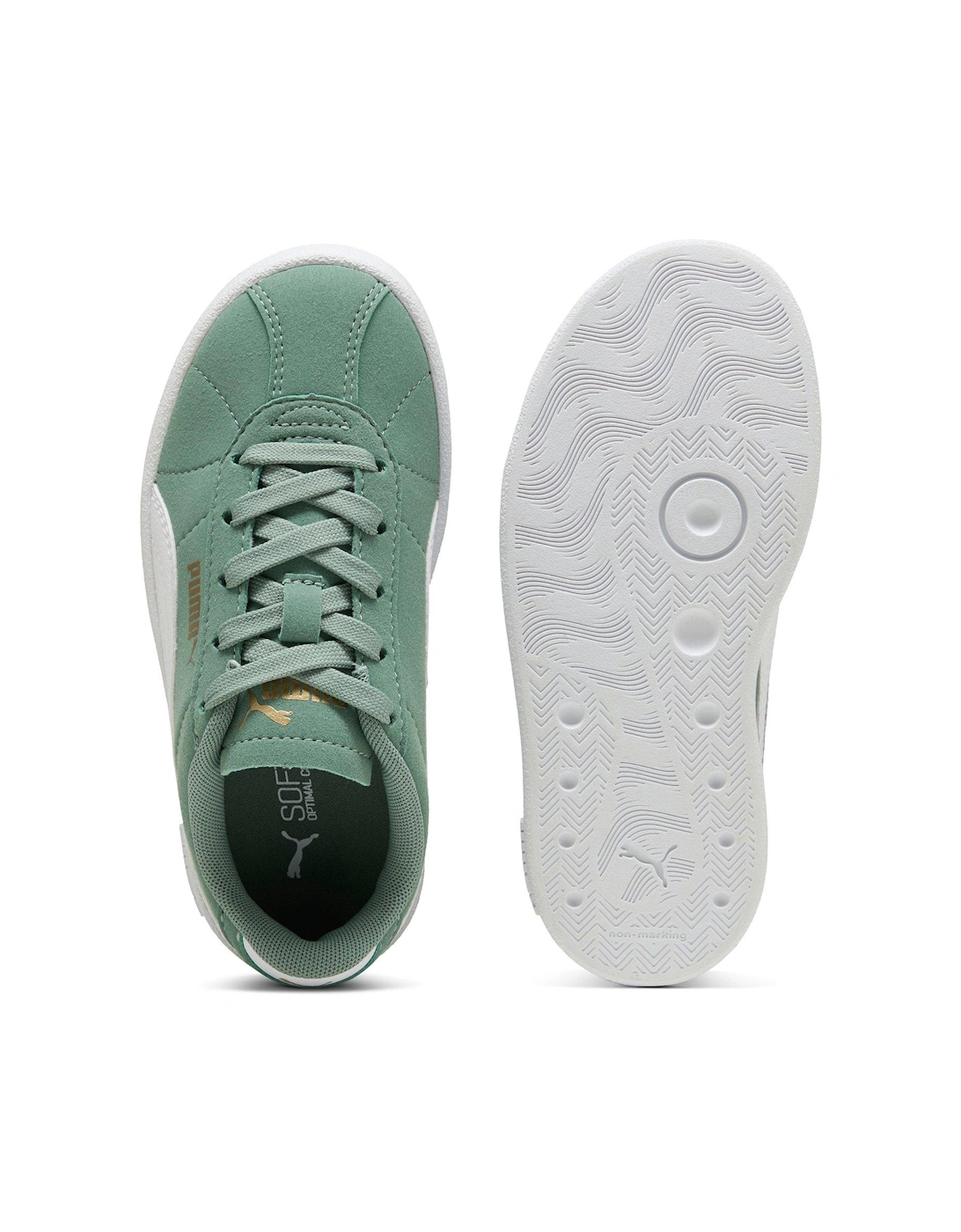Kids Unisex Club II - Green Moon-White