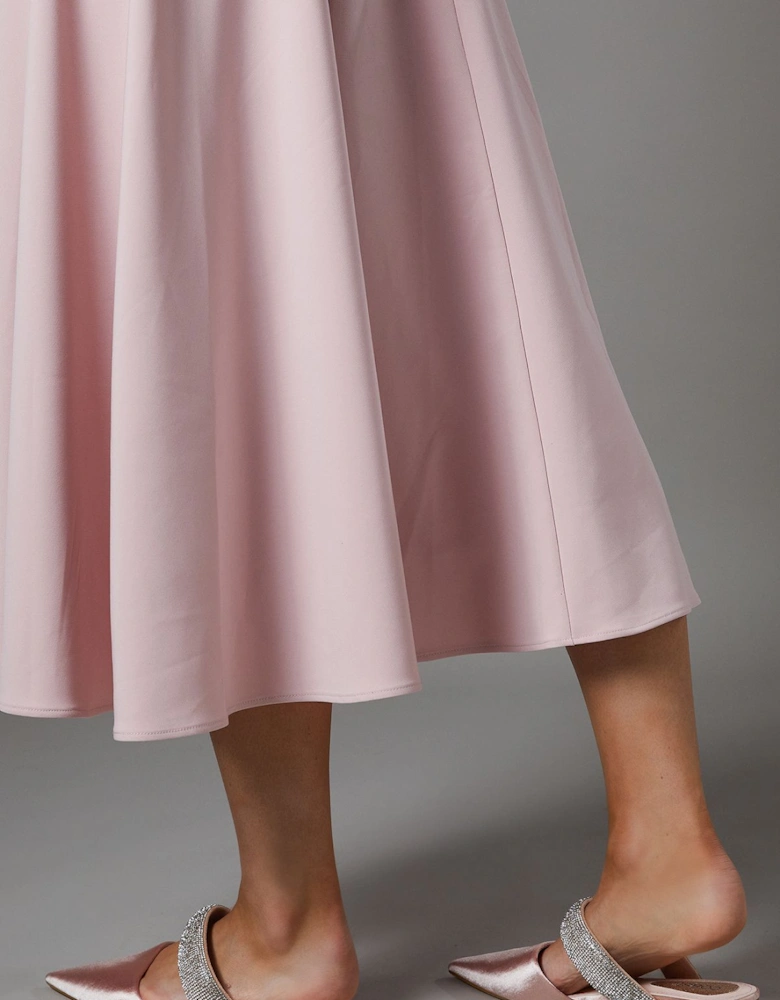Teenie Satin Diamante Strap Pointed Flat Mules