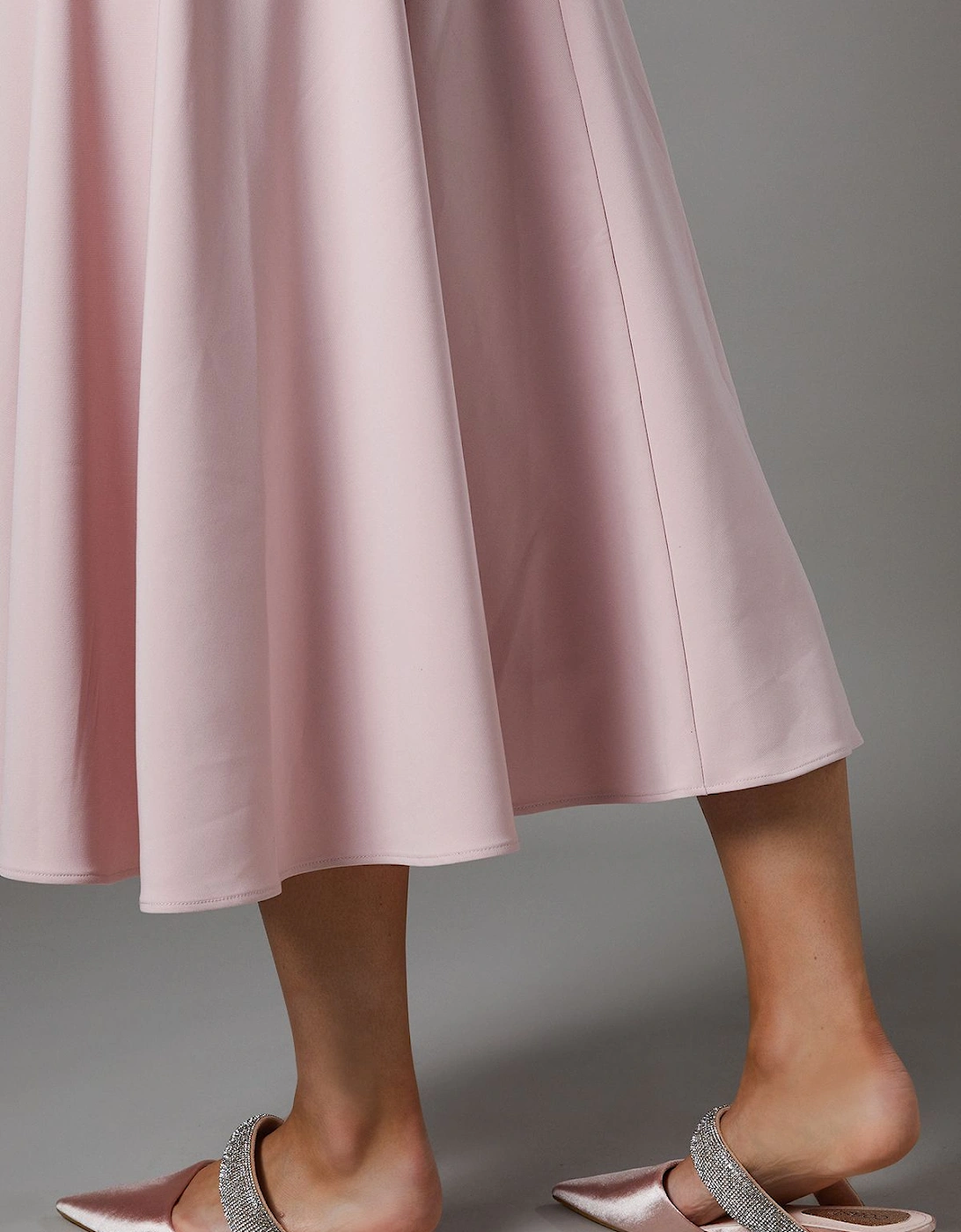 Teenie Satin Diamante Strap Pointed Flat Mules