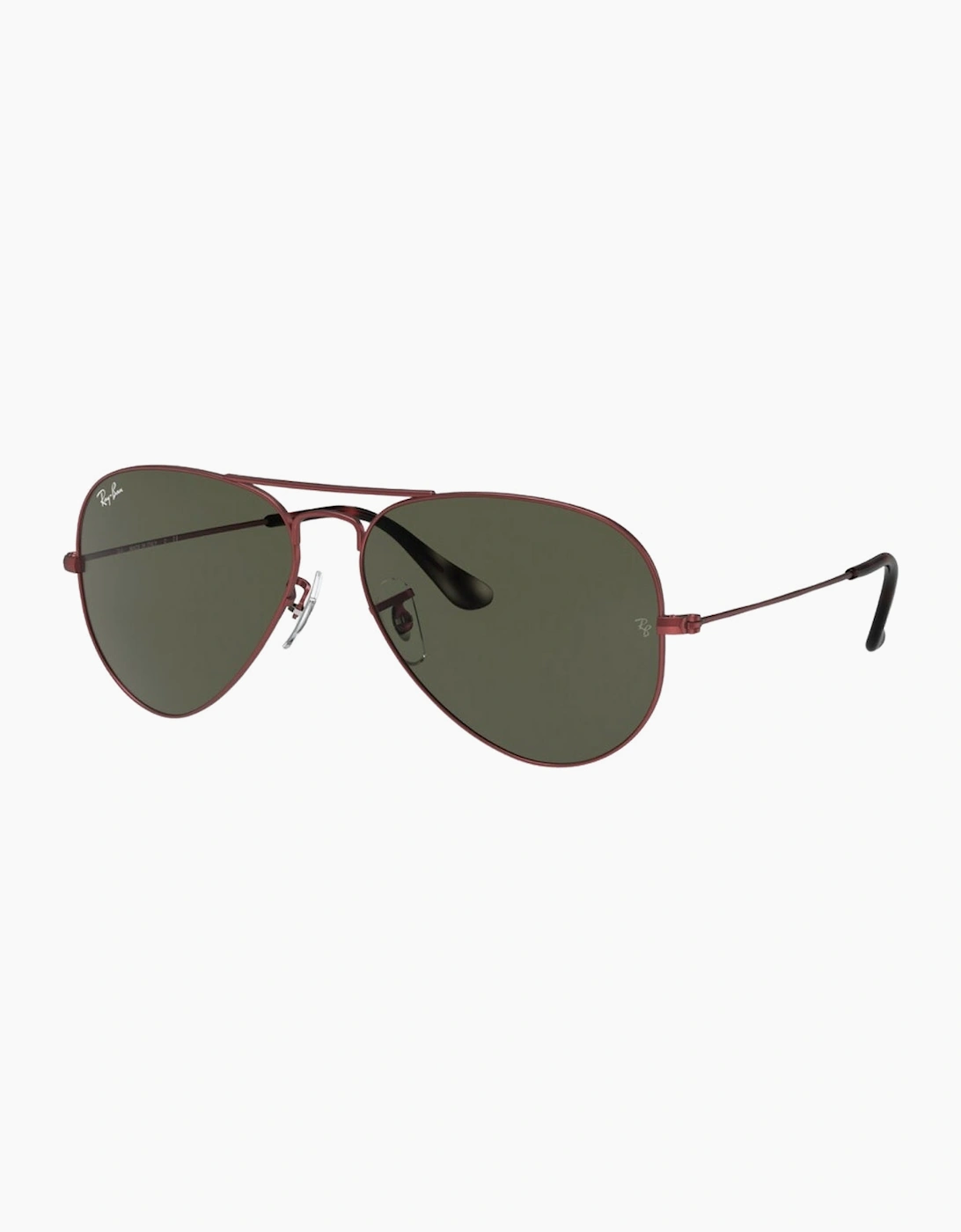 Men's Ray-Ban Aviator Green Lens Red Sunglasses - Size: ONE size