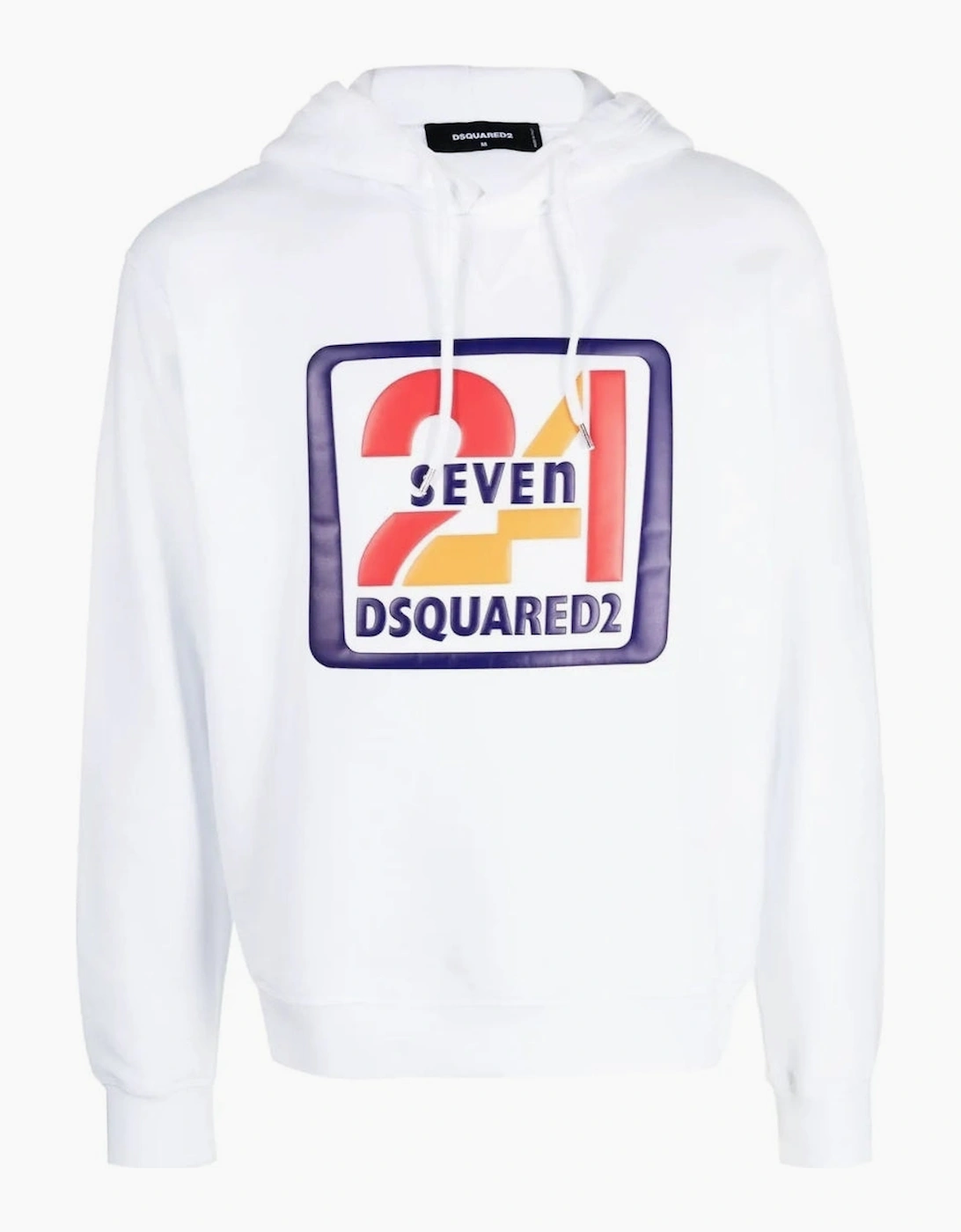 Dsquared2 Men's White Cool Fit Seven 24 Logo Hoodie  38 M