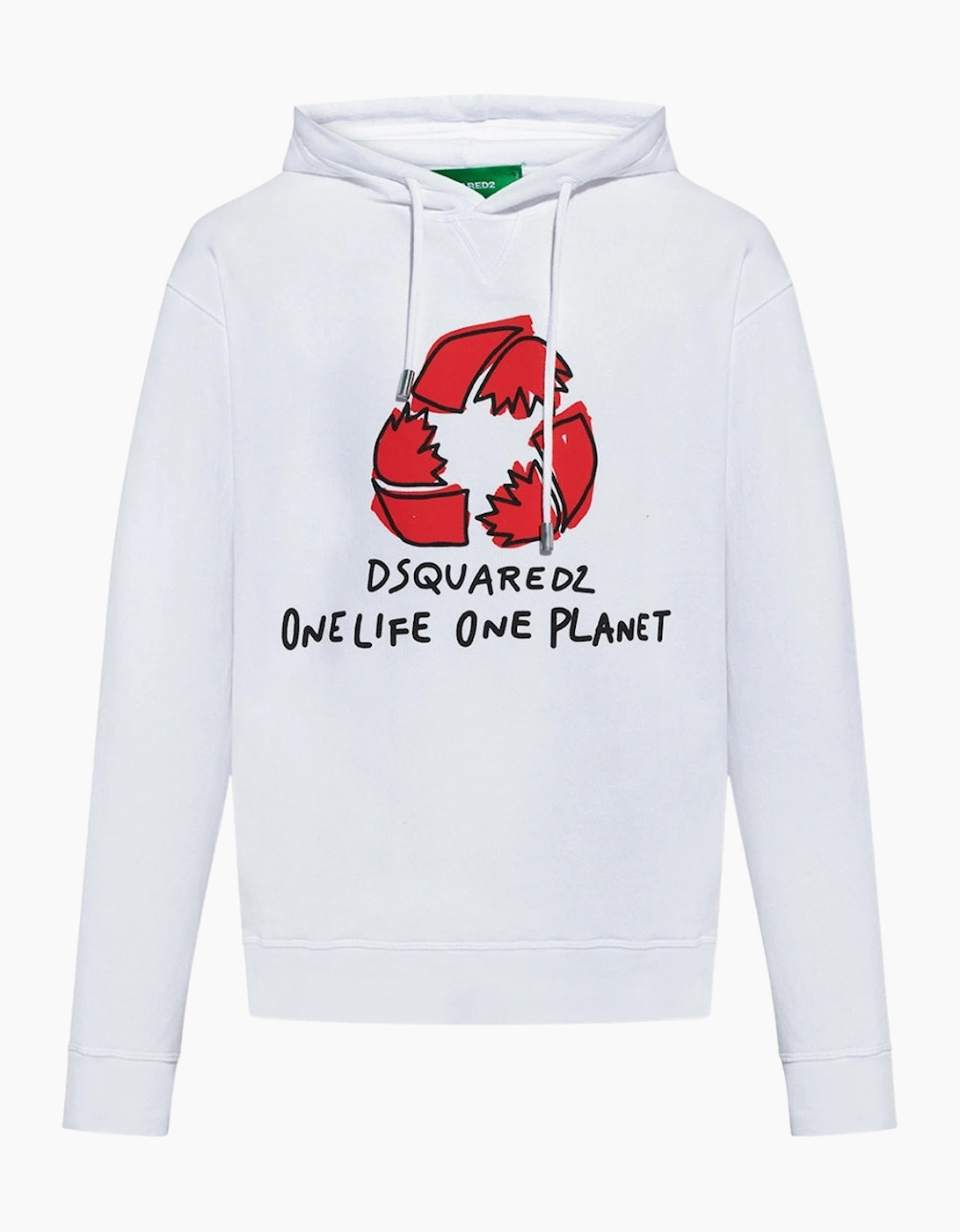 Dsquared2 Men's White One Life One Planet Hoodie  38 M