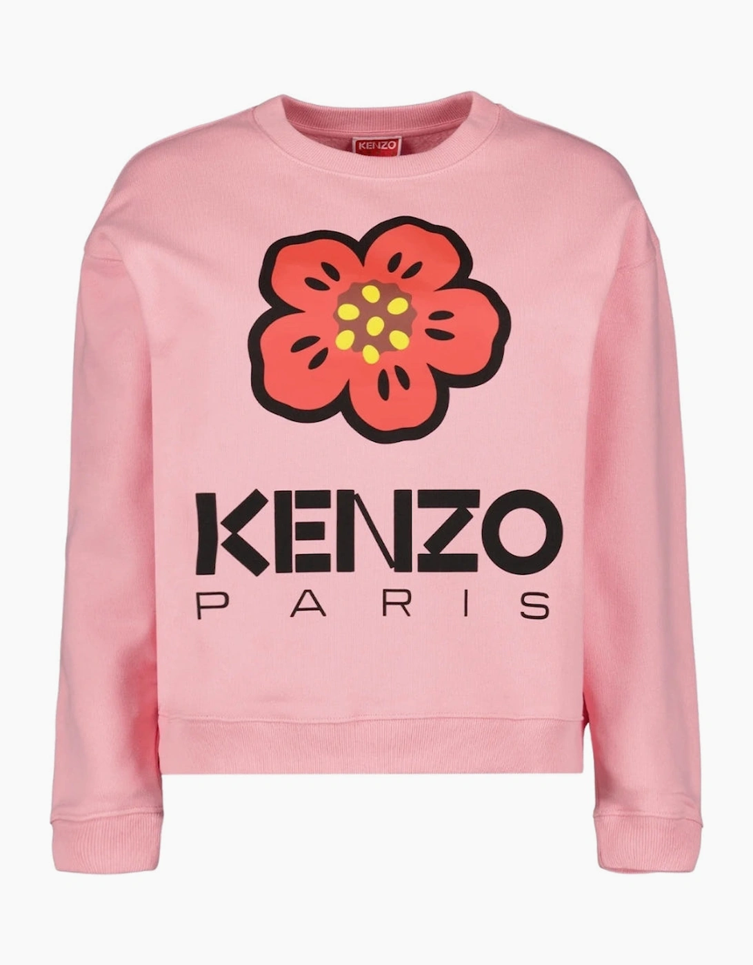 Women's Kenzo Paris Flower Logo Rose Pink Sweatshirt - Size: S