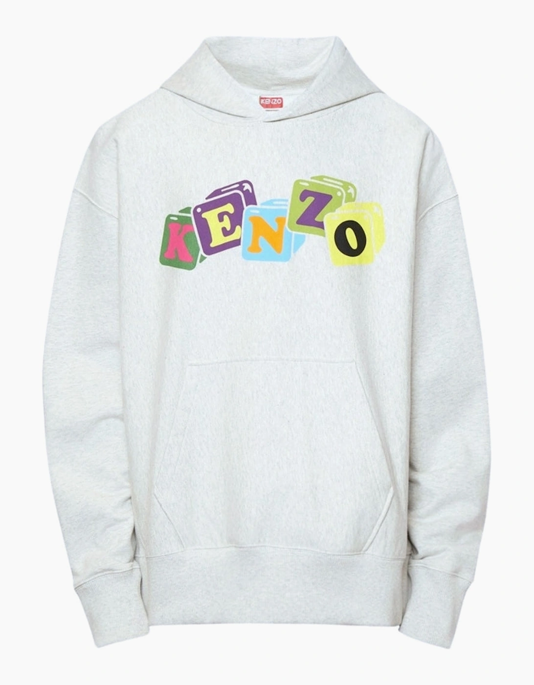 Kenzo Men's Grey Coloured Block Logo Hoodie  36 S