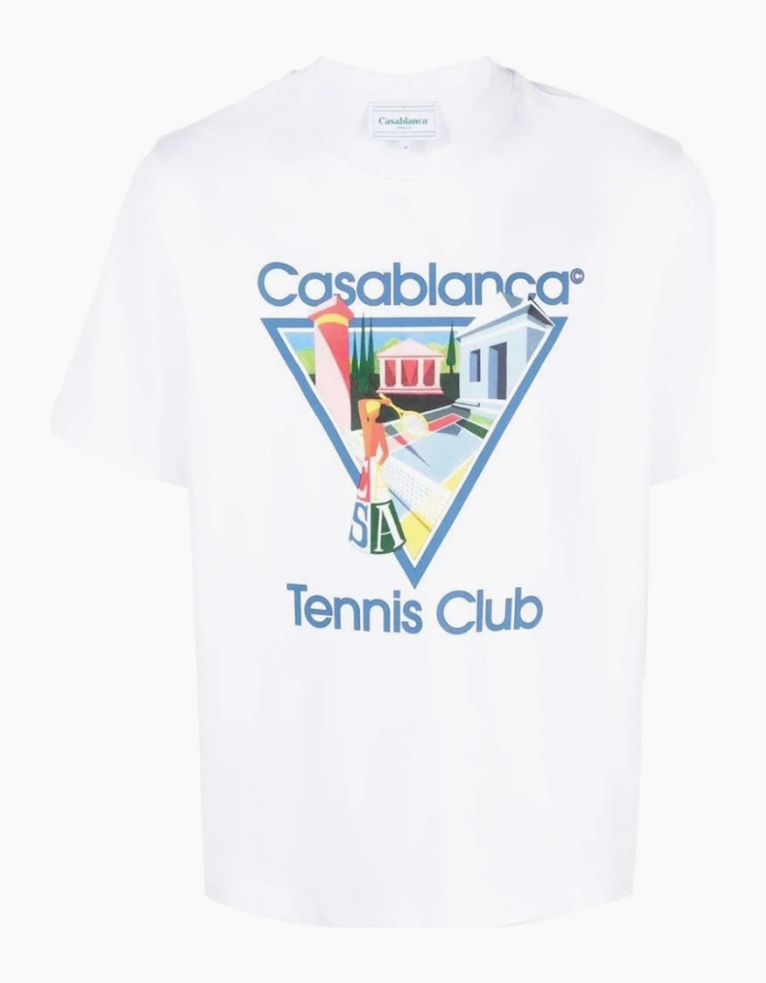 Men's Casablanca Le Joueuse Tennis Club Design White T-Shirt - Size: 40
