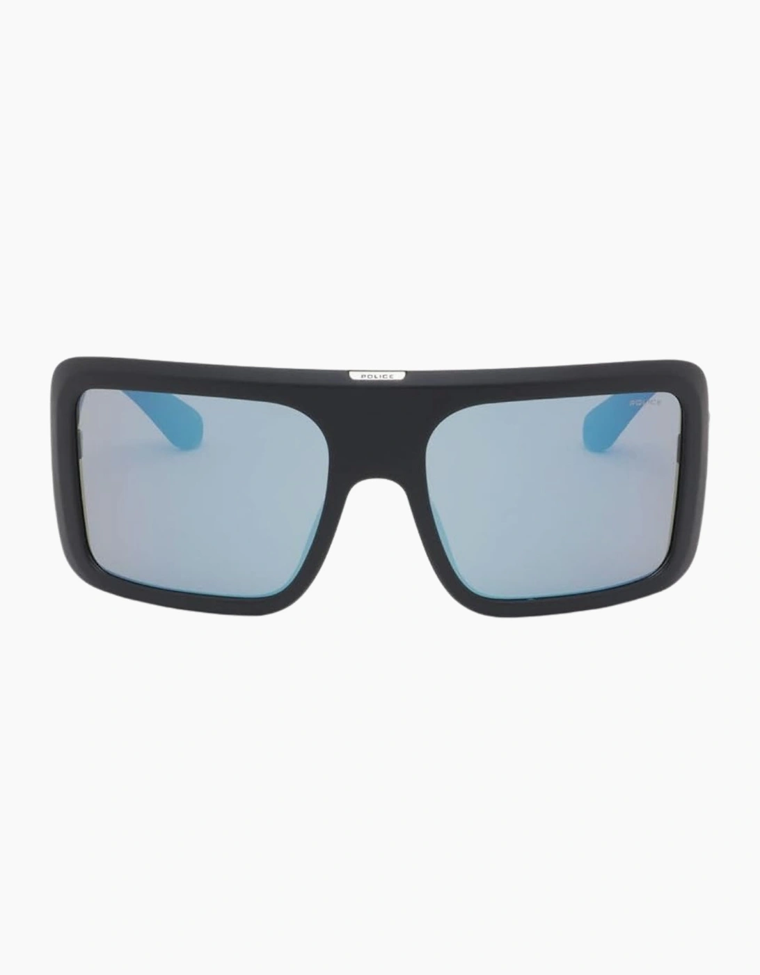 Police Men's Black Full Rim Square Frame Matte Sunglasses - Size: One Size
