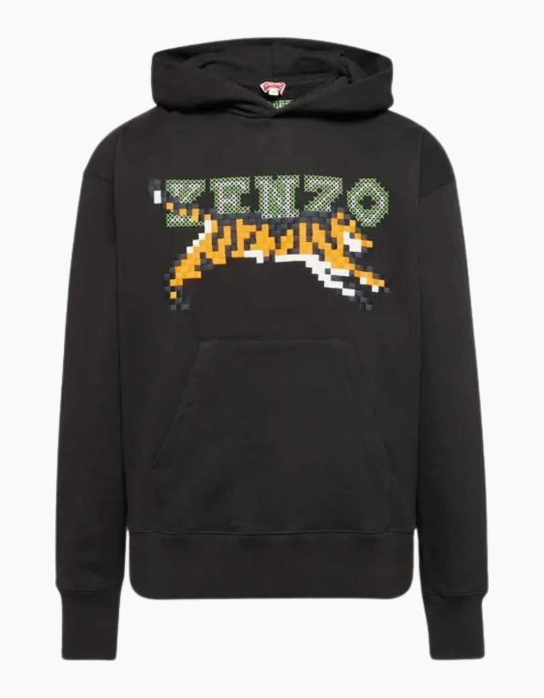 Kenzo Men's Black Paris Digital Tiger Design Hoodie  42 Xl