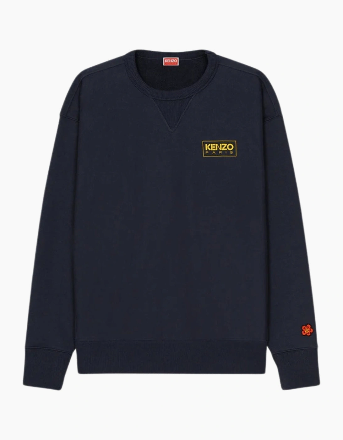 Kenzo Men's Black Paris Outlined Logo Midnight Blue Sweatshirt  36 S