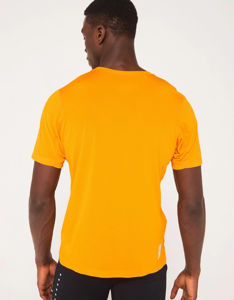 Mens Running Tech Short Sleeve Tee - Tangelo/Black