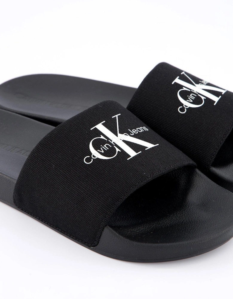 Monogram Logo Canvas Slide - Black