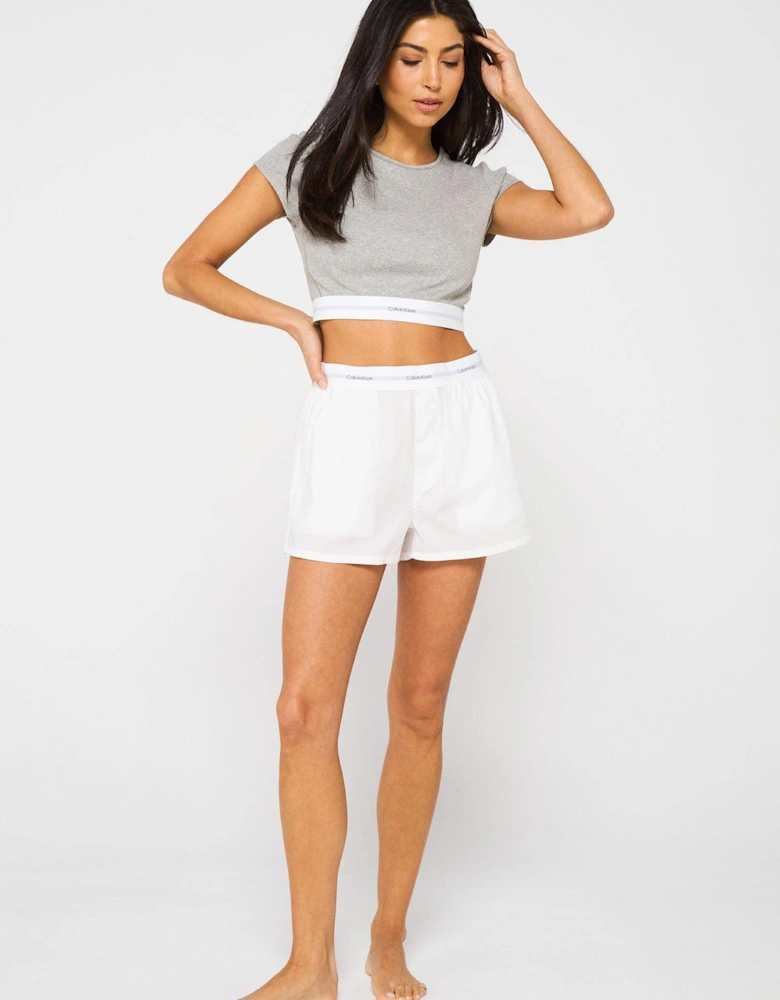 Cotton Stretch Crop Top - Grey