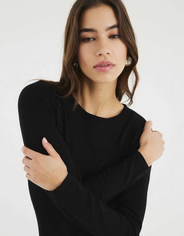 Knitted Maxi Dress - Black