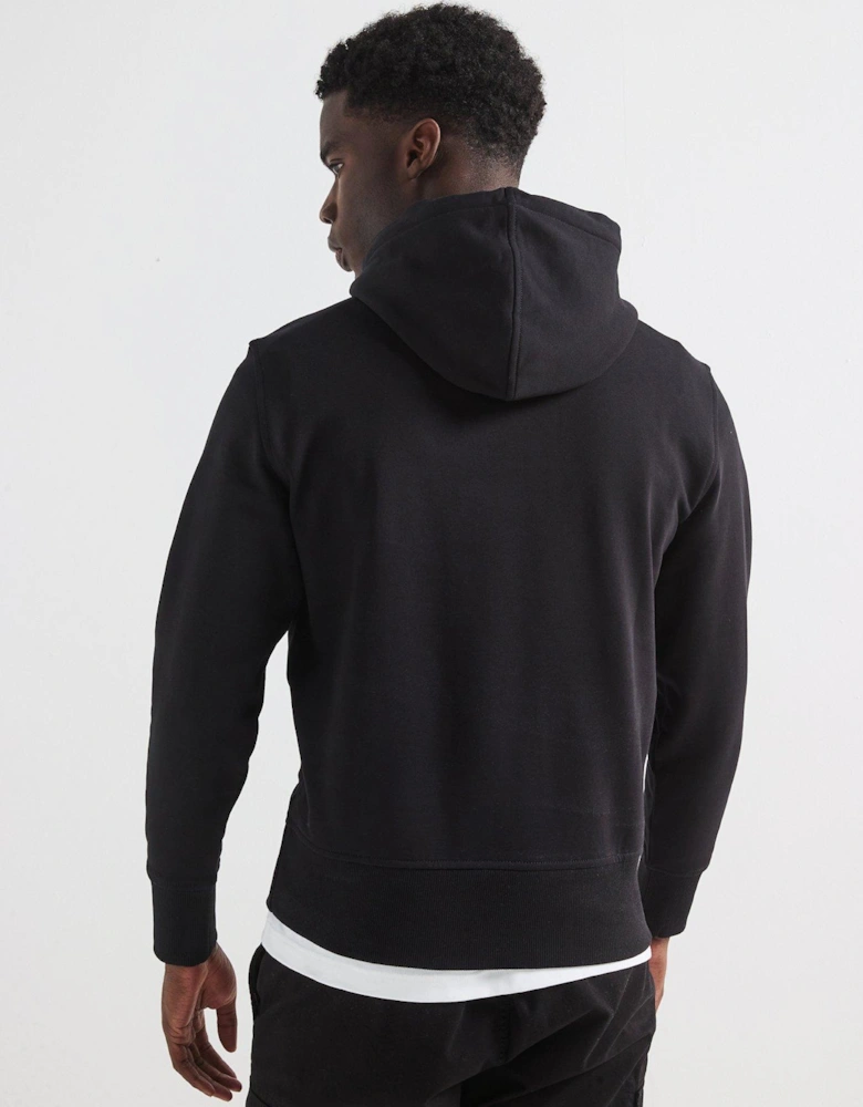 Serif Font Graphic Overhead Hoodie - Black