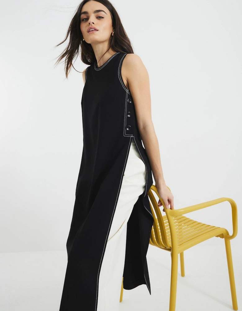 Tailored Maxi Top - Black
