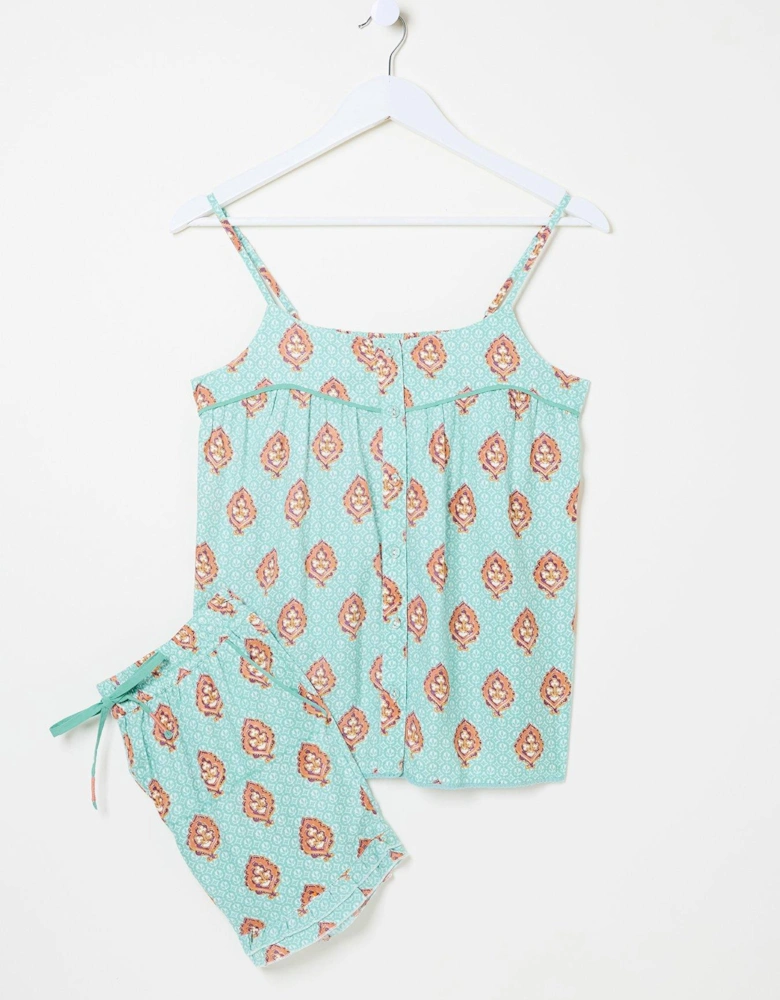 Printed Cami Pyjama Set - Blue