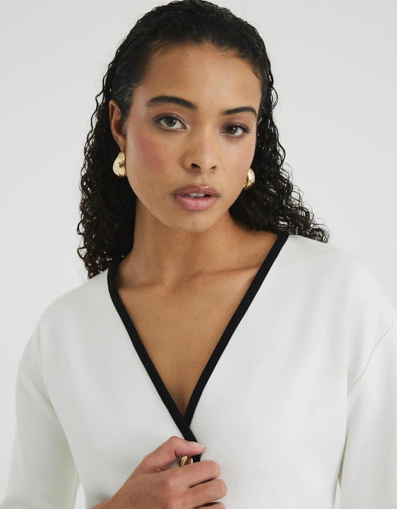 Tipped Cut And Sew Jacket - White