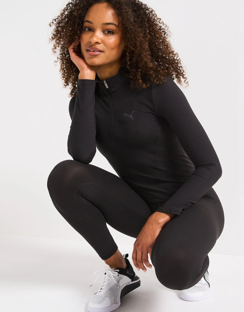 Womens Training Evolve 1/2 Zip Top - Black