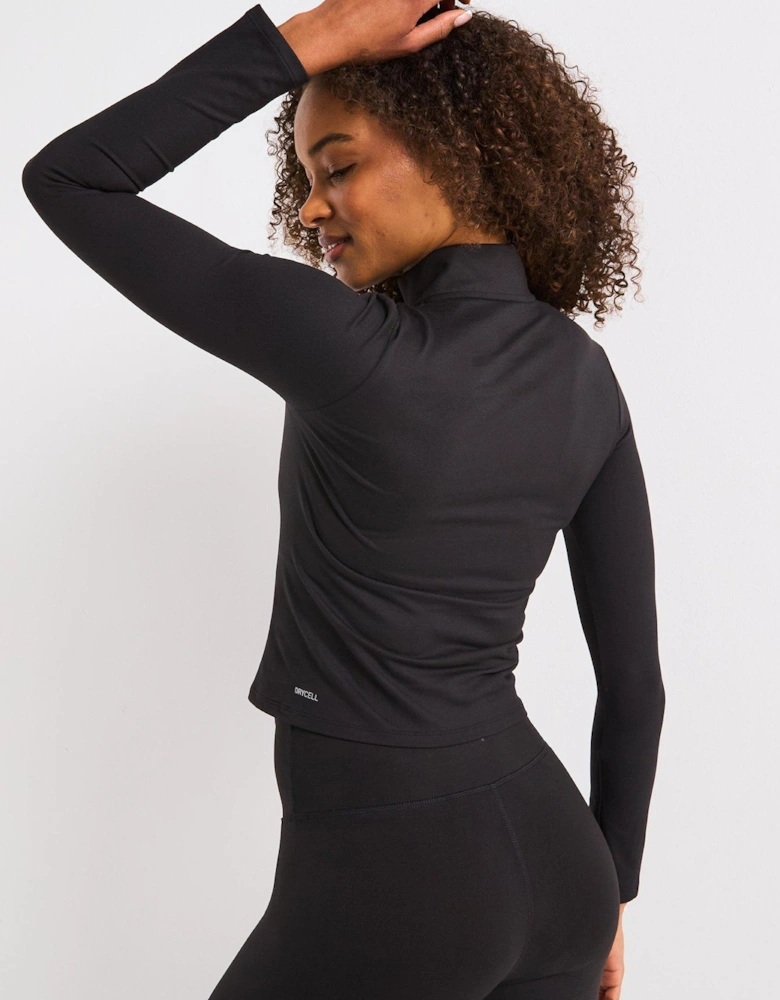 Womens Training Evolve 1/2 Zip Top - Black
