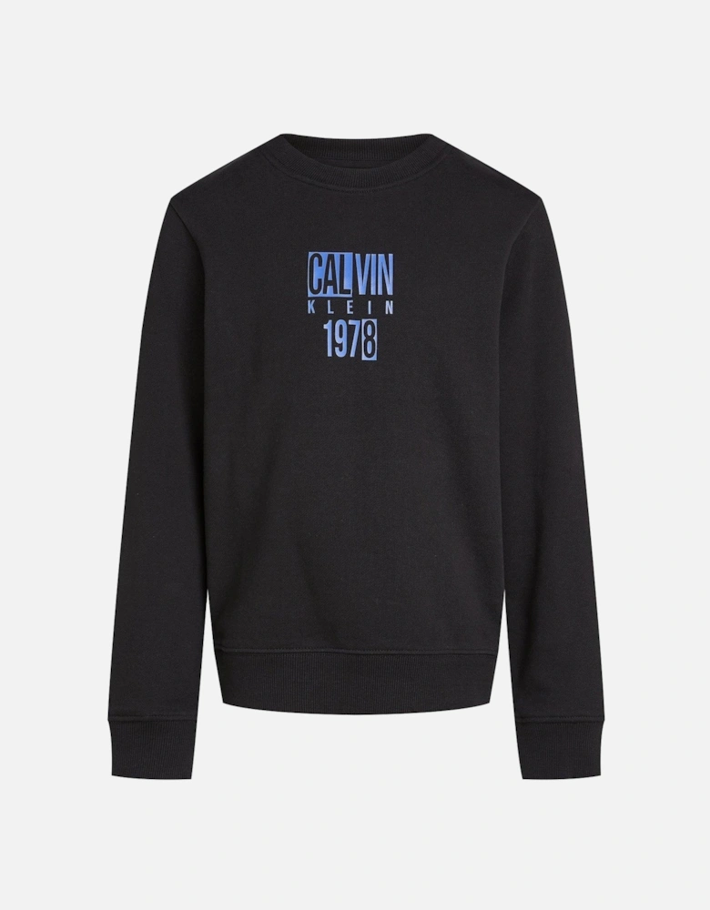 Boys Good Level Graphic Heavyweight Sweat Top - Black